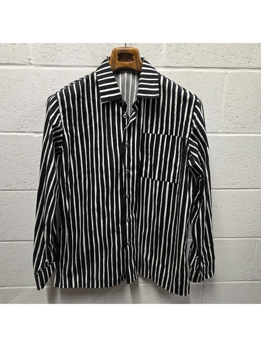 Marimekko Jokapoika shirt black and white Piccolo  striped S 23x31 Jokapoika2017